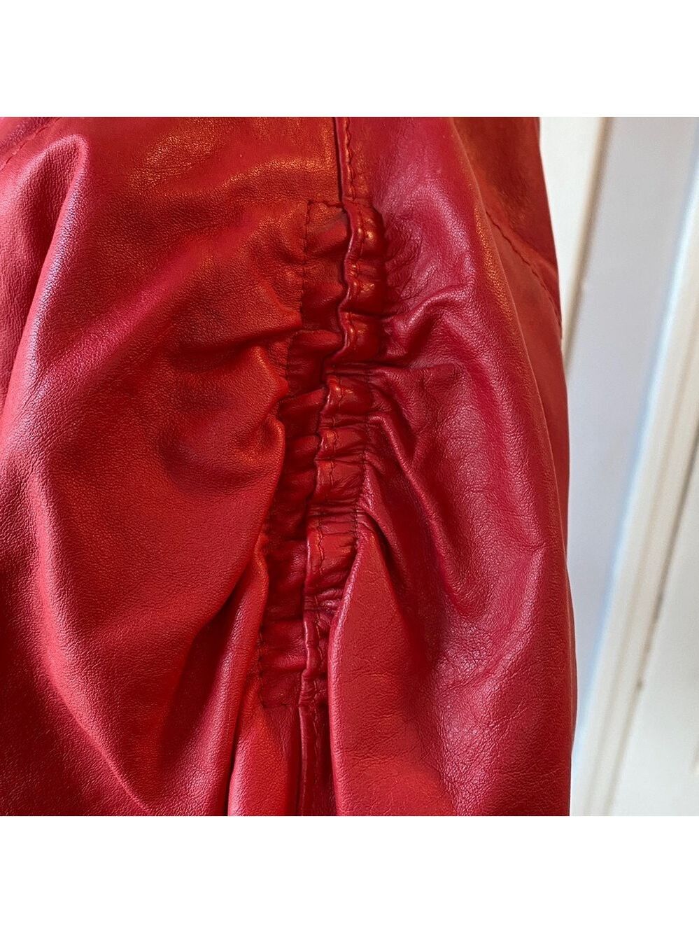 Vintage The Leather Ranch Red Genuine Leather Jacket, Size 3 - Picture 10 of 17